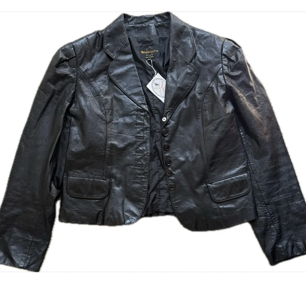🍀Special Deal Genuine Leather Blazer Jacket- Ultra Soft and Classic Feminine Fit - Picture 5 of 15